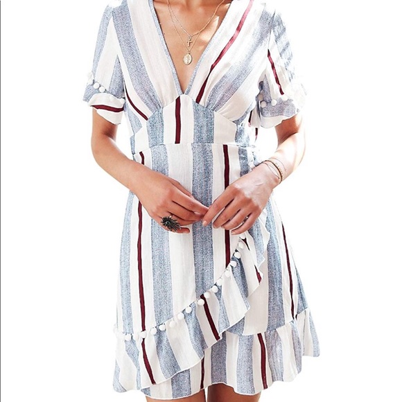 Linen and cotton mini dress. - Picture 3 of 5